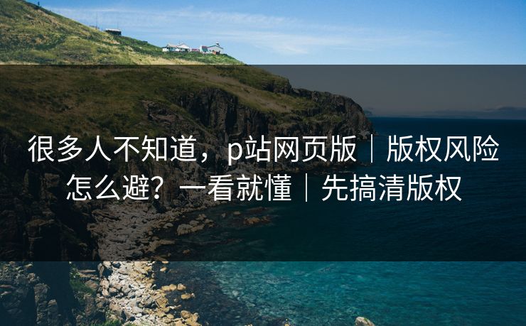 很多人不知道，p站网页版｜版权风险怎么避？一看就懂｜先搞清版权