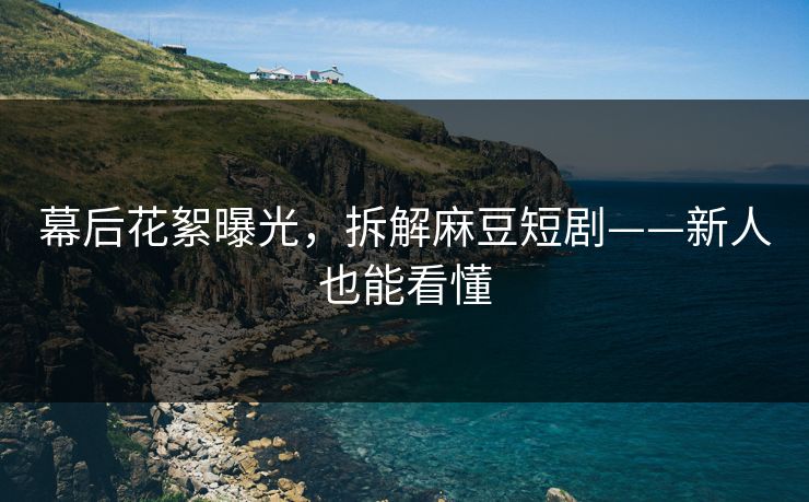 幕后花絮曝光,拆解麻豆短剧——新人也能看懂 幕后花絮曝光,拆解麻豆短剧——新人也能看懂