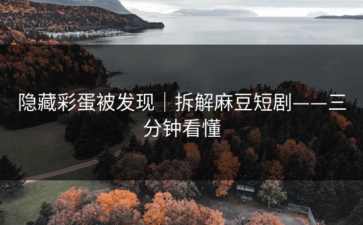 隐藏彩蛋被发现｜拆解麻豆短剧——三分钟看懂