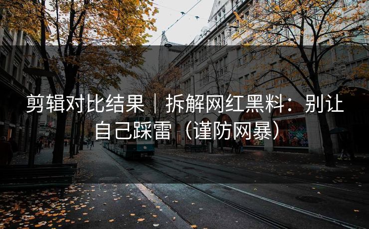 剪辑对比结果｜拆解网红黑料：别让自己踩雷（谨防网暴）