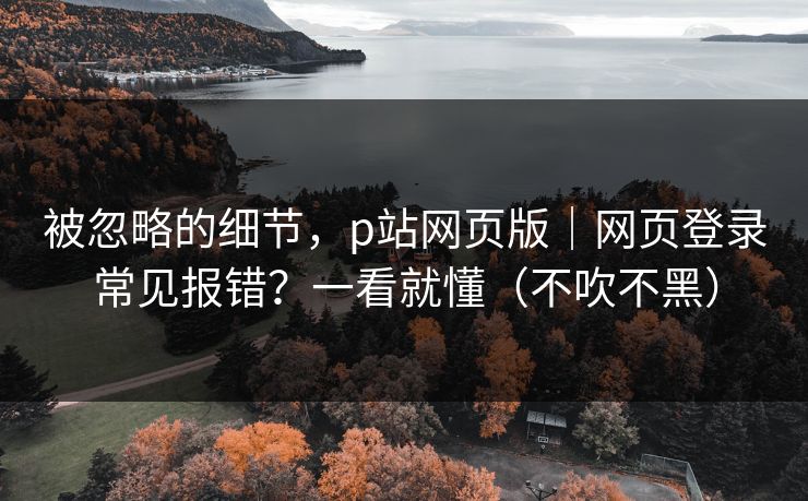 被忽略的细节，p站网页版｜网页登录常见报错？一看就懂（不吹不黑）