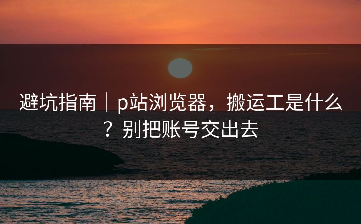 避坑指南｜p站浏览器，搬运工是什么？别把账号交出去