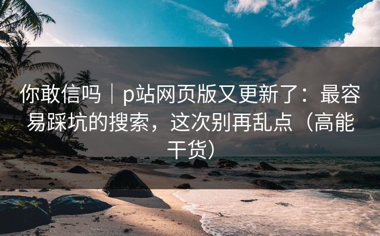 你敢信吗｜p站网页版又更新了：最容易踩坑的搜索，这次别再乱点（高能干货）